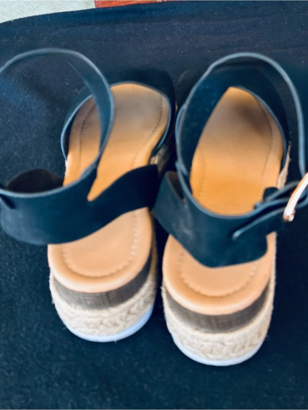 Black Espadrille Sandals with Ankle Strap